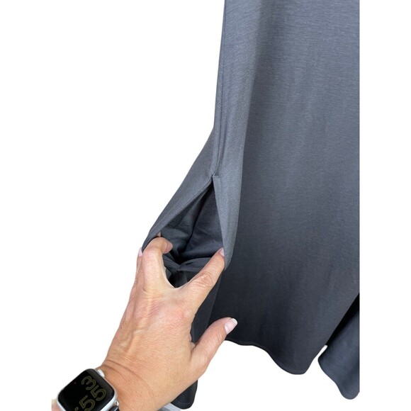 Eileen Fisher Gray Dress Womens PS. Stretch Viscose Jersey‎ V Neck - Picture 5 of 11